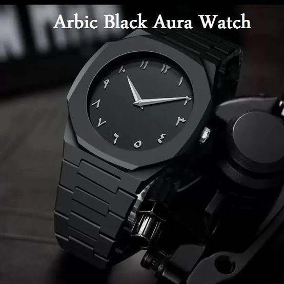 Black Aura Arabic Watch ⌚