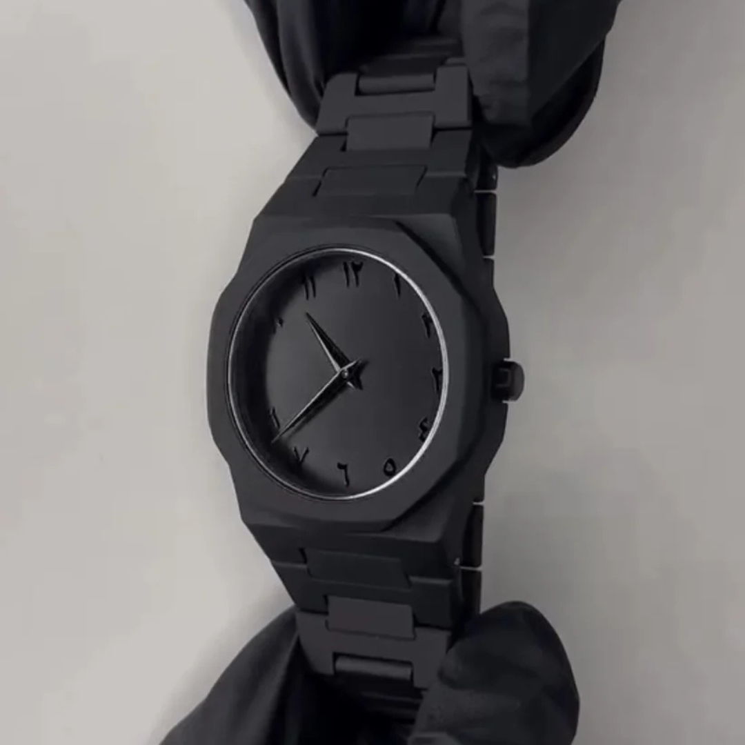 Black Aura Arabic Watch ⌚